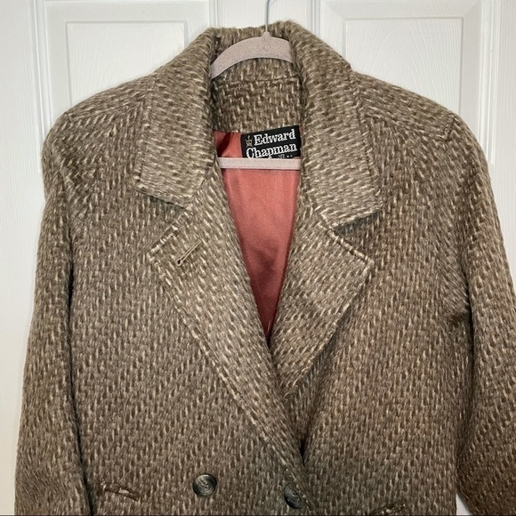 VINTAGE Edward Chapman 100% Mohair Long Peacoat 10 - Picture 5 of 12